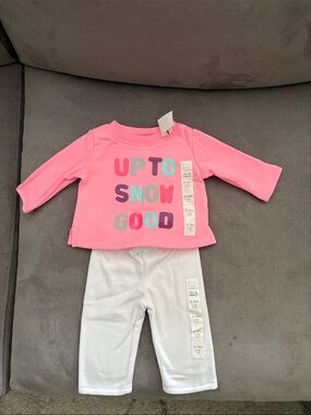 Koala Kids Pink Top and White Pants Matching Set